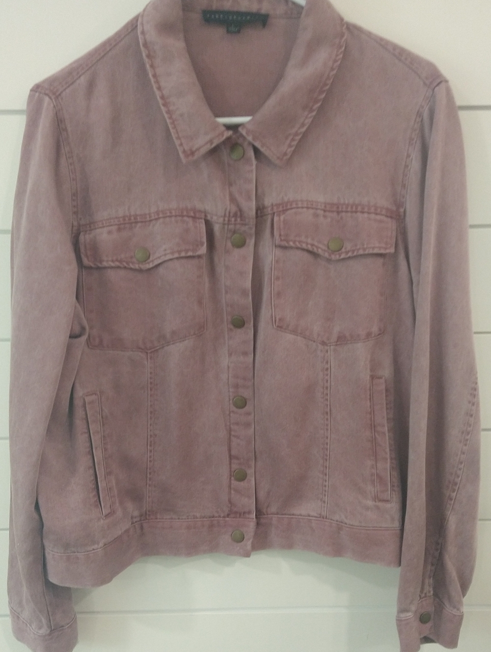 Jane and Delancey Dusty Mauve Denim Jacket Lg
